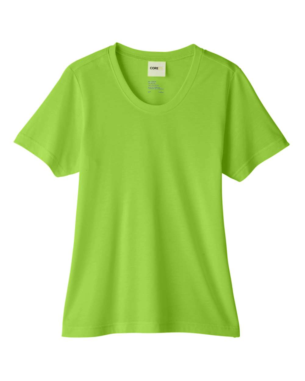 Front View of Acid Green Women's Fusion ChromaSoft™ Performance T-Shirt - CE111W
