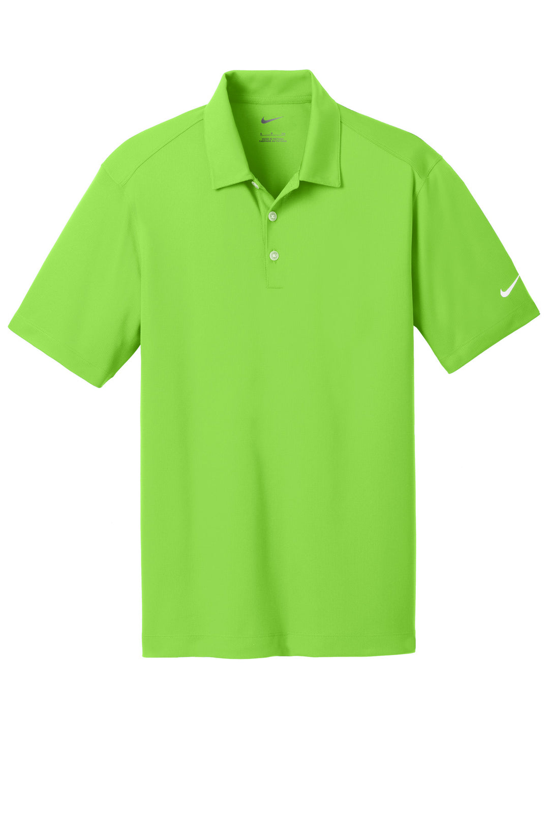 Front View of Action Green Nike Dri-FIT Vertical Mesh Polo. 637167