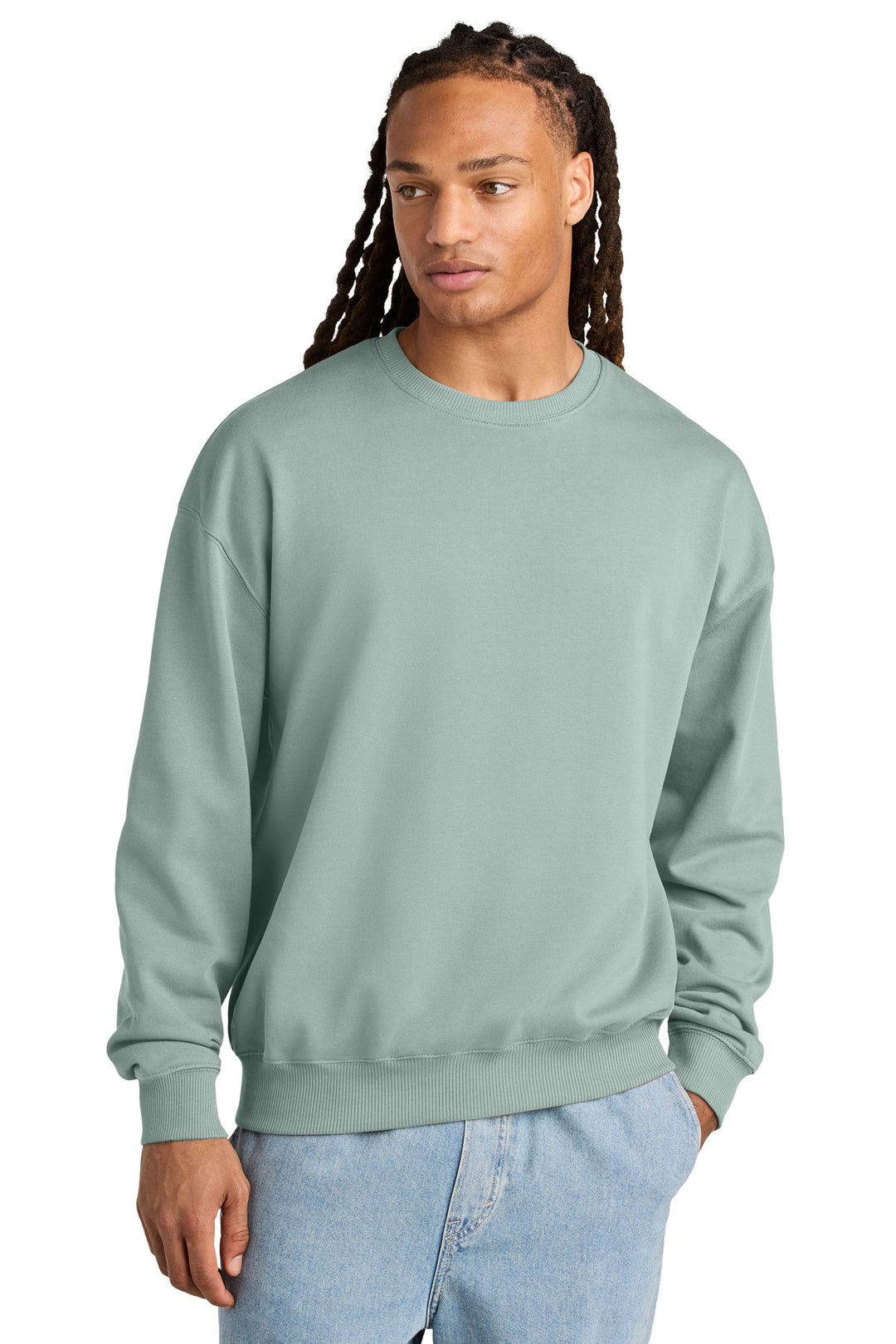 Front View of Aloe Stanley/Stella Unisex Ledger Dry Crewneck Sweatshirt SXU029