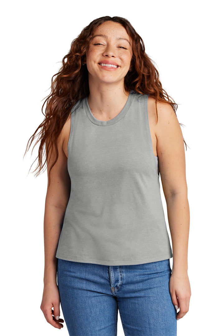 Front View of AlumGrey Allmade Women's Tri-Blend Muscle Tank AL2020