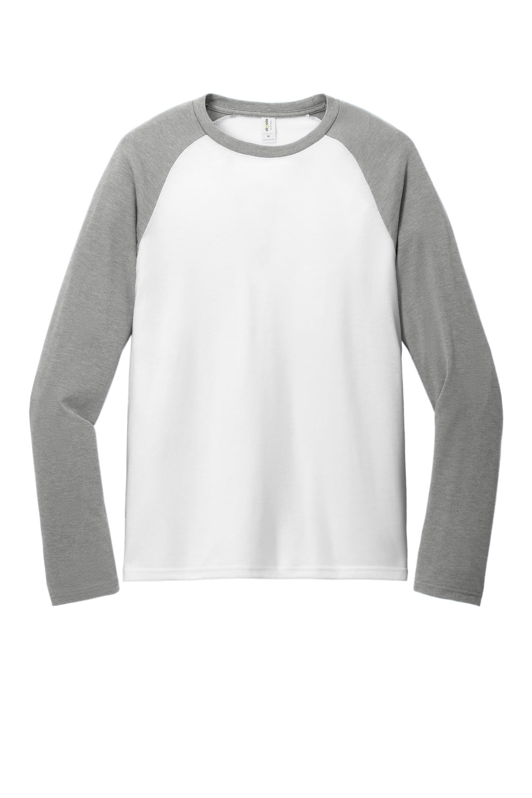 Front View of AlumGy/BtW Allmade Unisex Tri-Blend Long Sleeve Colorblock Raglan AL6009