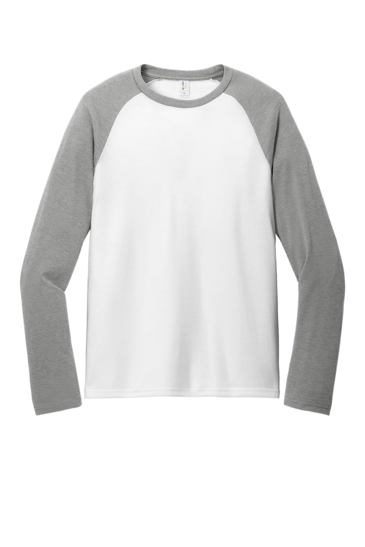 Front View of AlumGy/BtW Allmade Unisex Tri-Blend Long Sleeve Colorblock Raglan AL6009