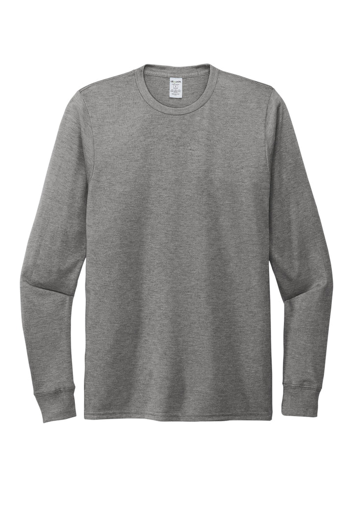 Front View of Aluminum Grey Allmade Unisex Tri-Blend Long Sleeve Tee AL6004