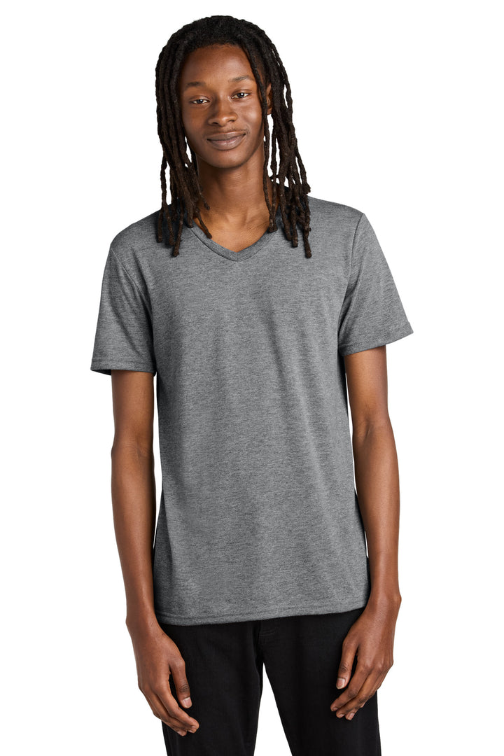 Front View of Aluminum Grey Allmade Unisex Tri-Blend V-Neck Tee AL2014