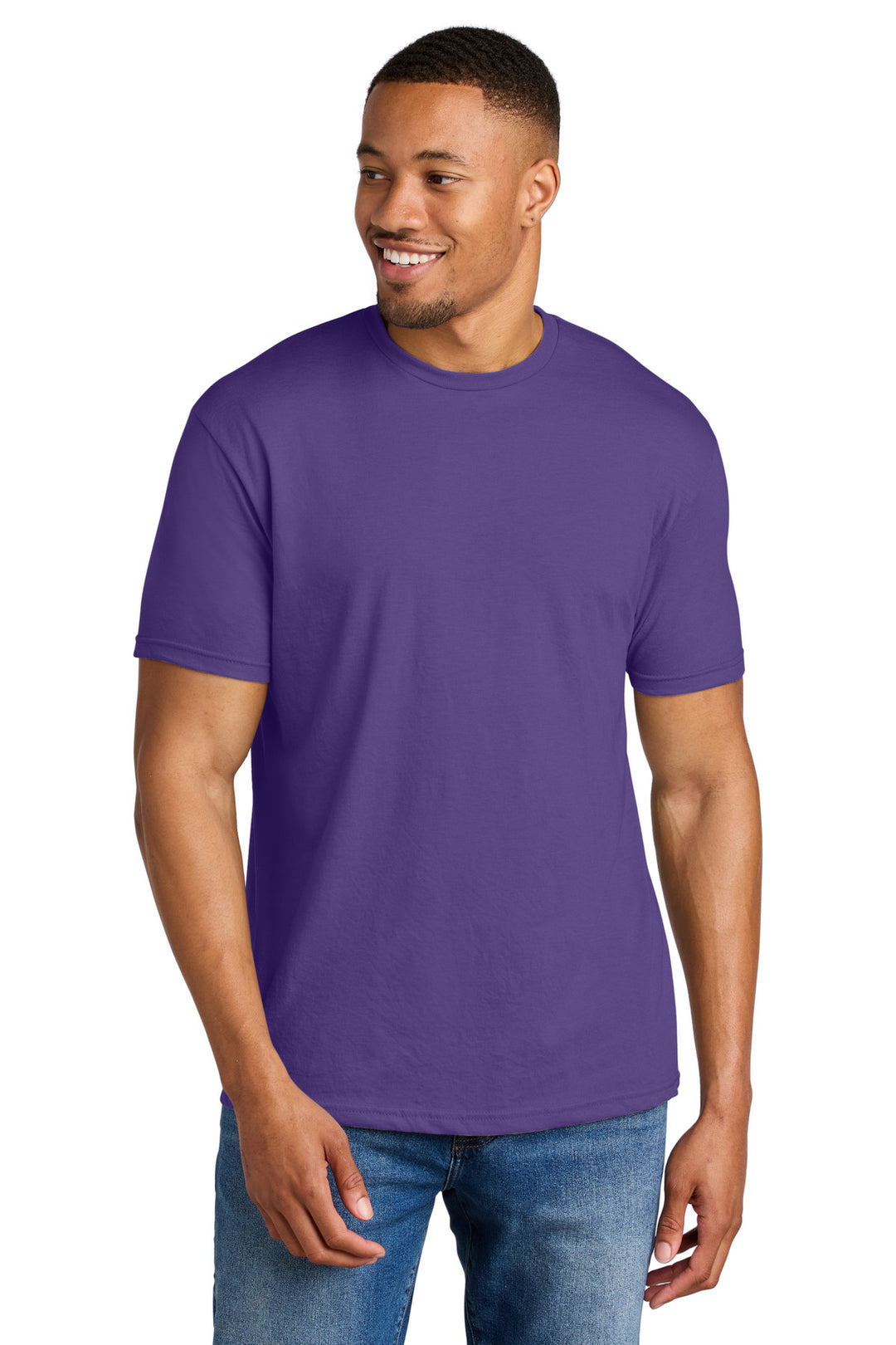 Front View of Amethyst Gildan Softstyle CVC Tee 64000CVC