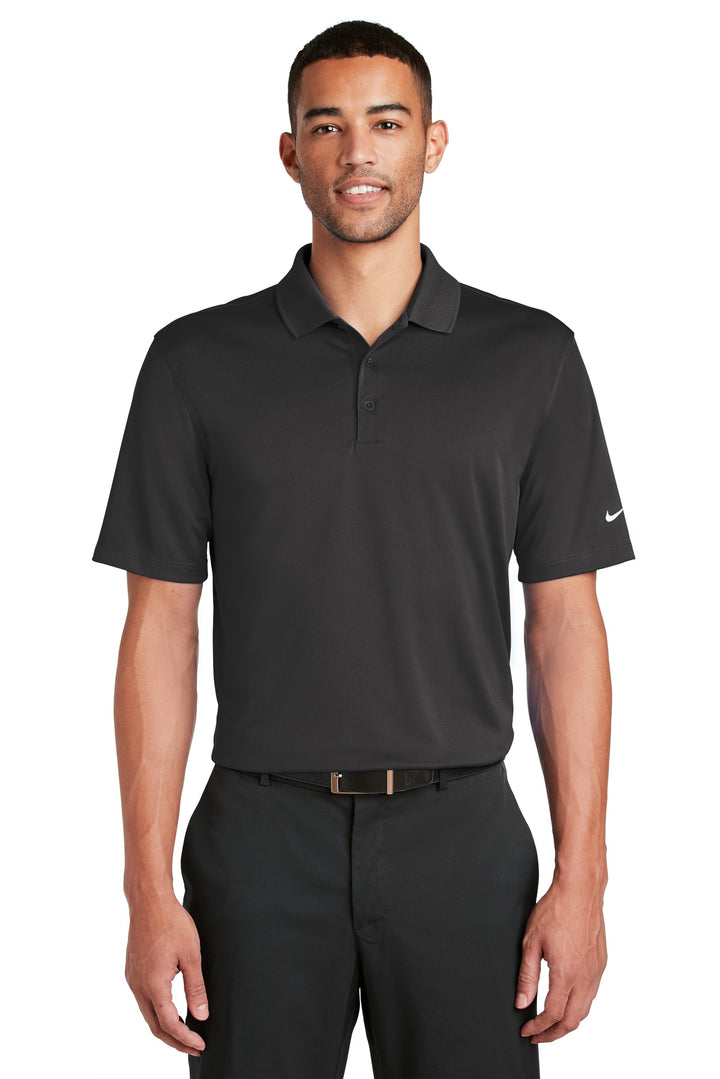 Front View of Anthracite Nike Dri-FIT Classic Fit Players Polo with Flat Knit Collar. 838956