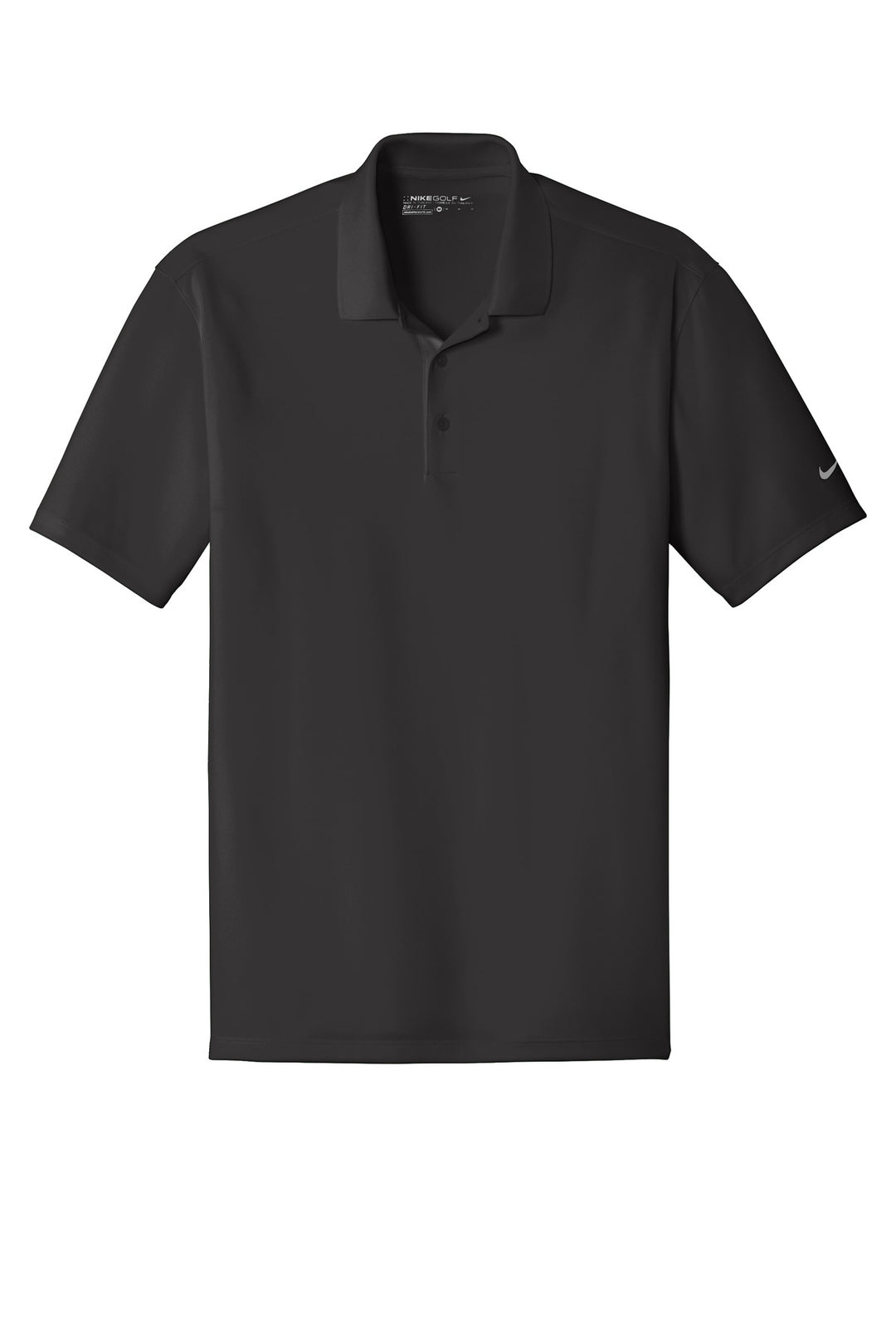 Front View of Anthracite Nike Dri-FIT Classic Fit Players Polo with Flat Knit Collar. 838956