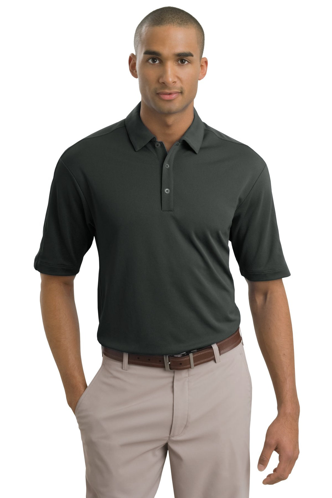 Front View of Anthracite Nike Tech Sport Dri-FIT Polo. 266998