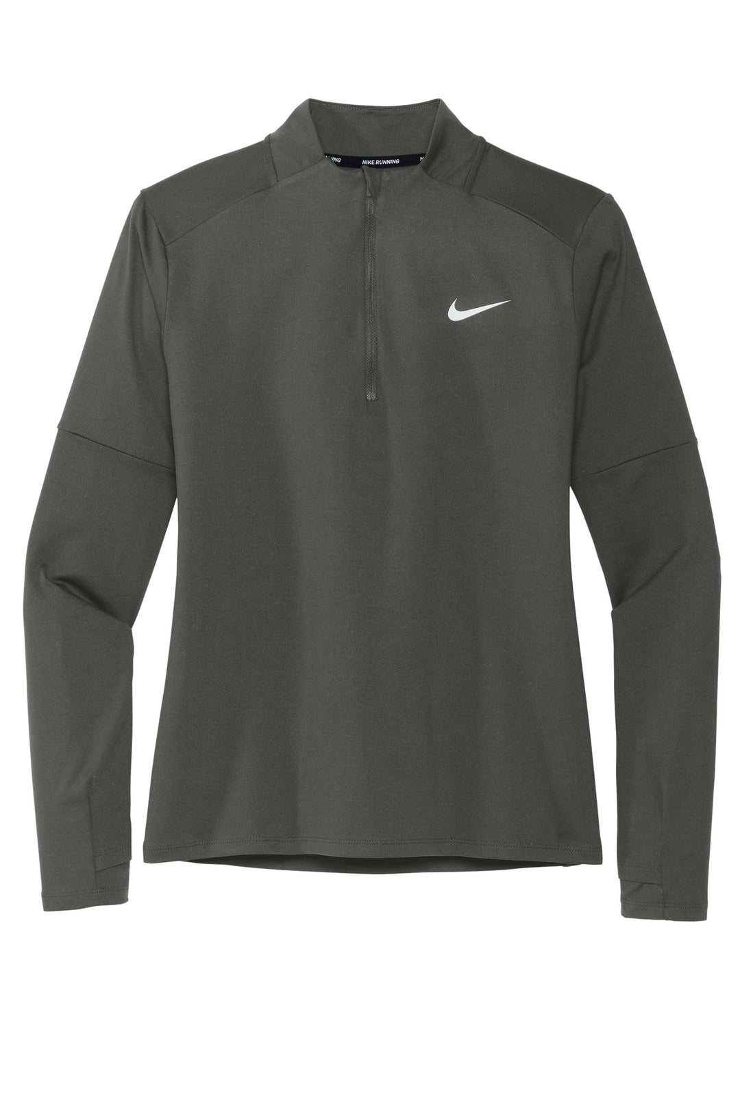 Front View of Anthracite Nike Women's Dri-FIT Element 1/2-Zip Top NKDH4951