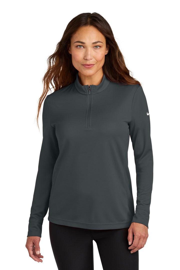 Front View of Anthracite Nike Women's Essential 1/2-Zip Cover-Up NKHM7969