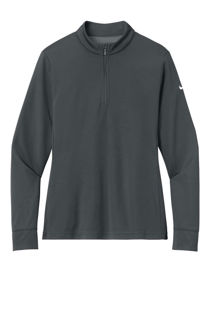 Front View of Anthracite Nike Women's Essential 1/2-Zip Cover-Up NKHM7969