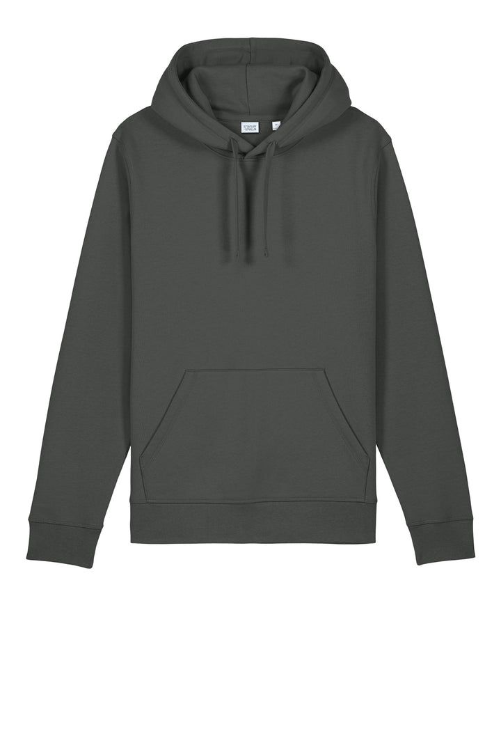 Front View of Anthracite Stanley/Stella Unisex Drummer 2.0 Hooded Sweatshirt SXU009
