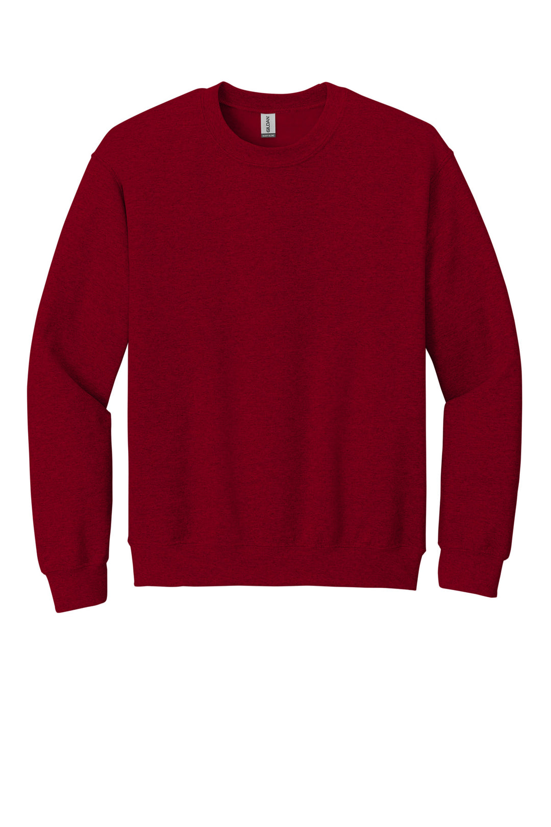 Front View of Antqu Chry Red Gildan Heavy Blend Crewneck Sweatshirt. 18000