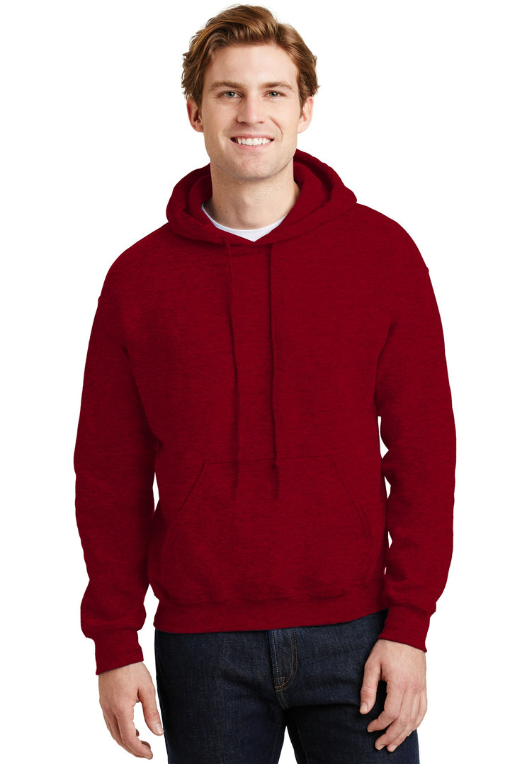 Front View of Antqu Chry Red Gildan - Heavy Blend Hooded Sweatshirt. 18500