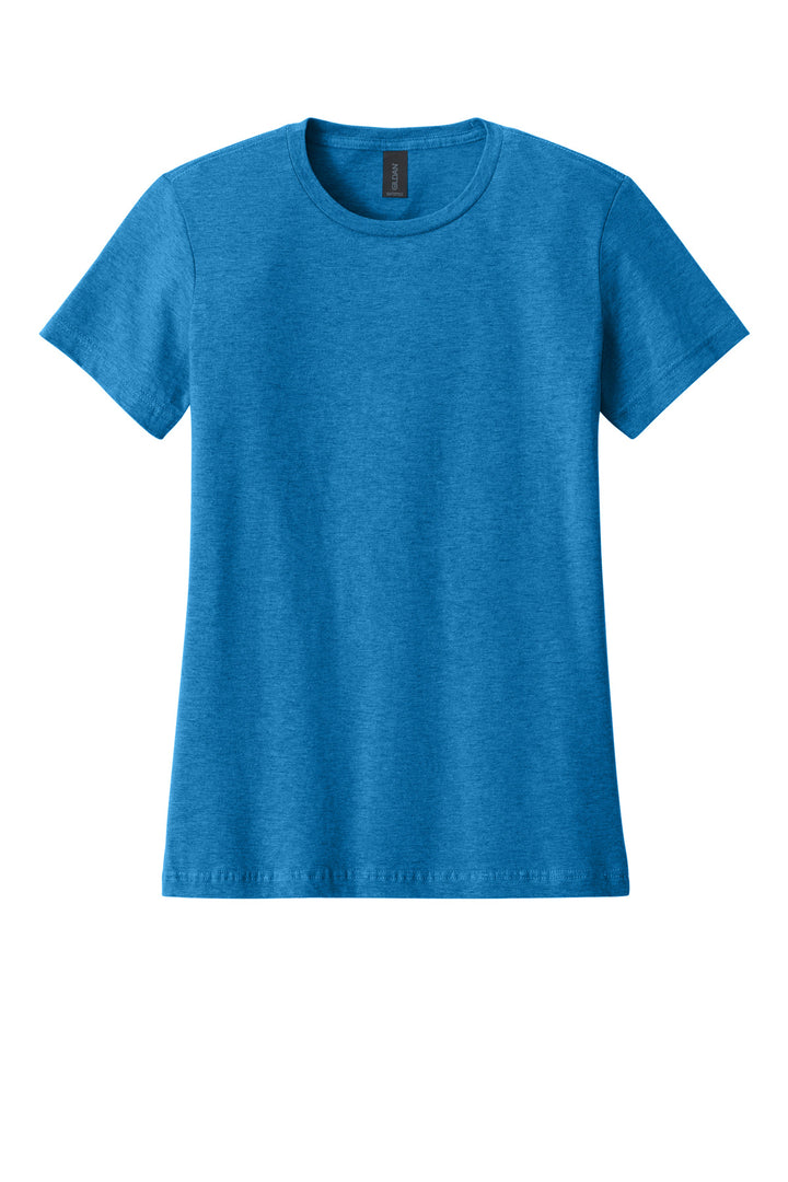 Front View of Antqu Sapphire Gildan Softstyle Women's T-Shirt. 64000L