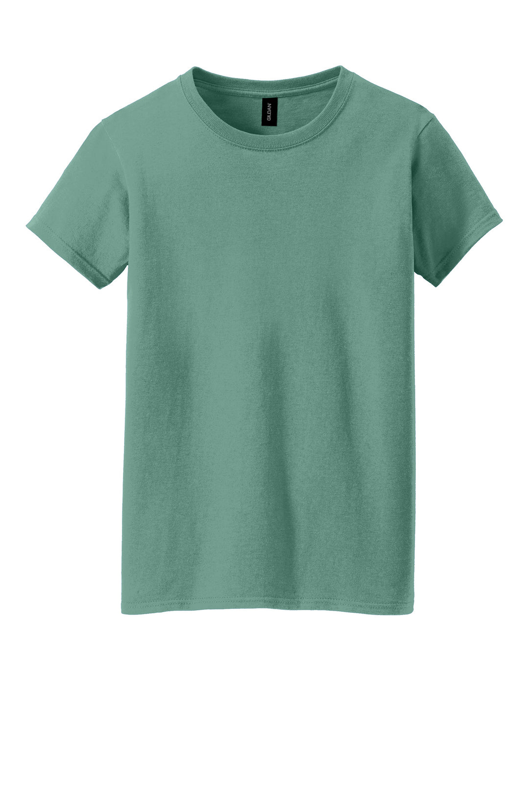 Front View of Aquatic Gildan Women's Heavy Cotton 100% Cotton T-Shirt. 5000L