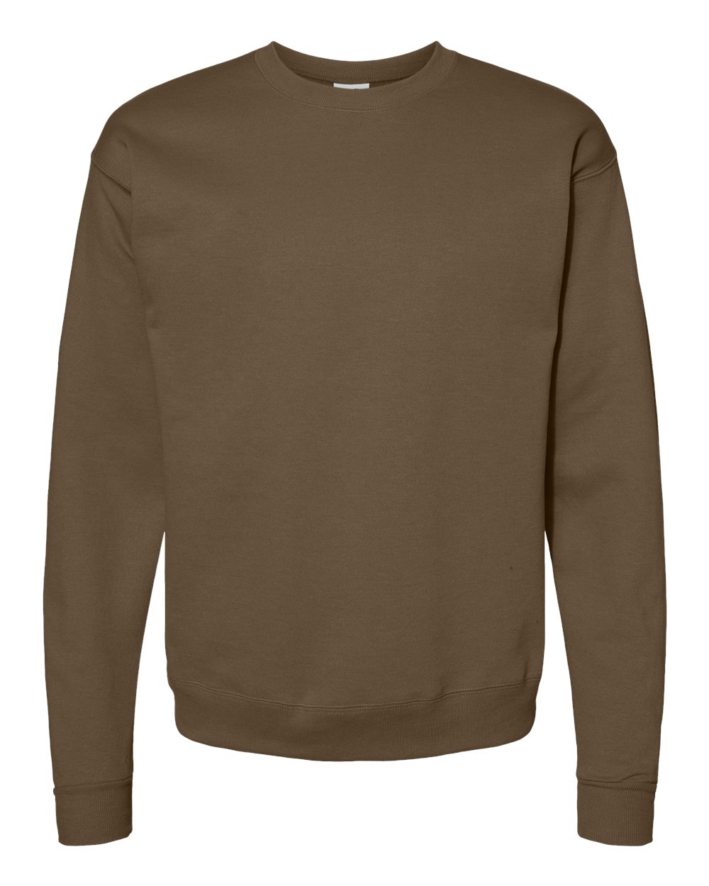 Front View of Army Brown Ecosmart® Crewneck Sweatshirt - P160
