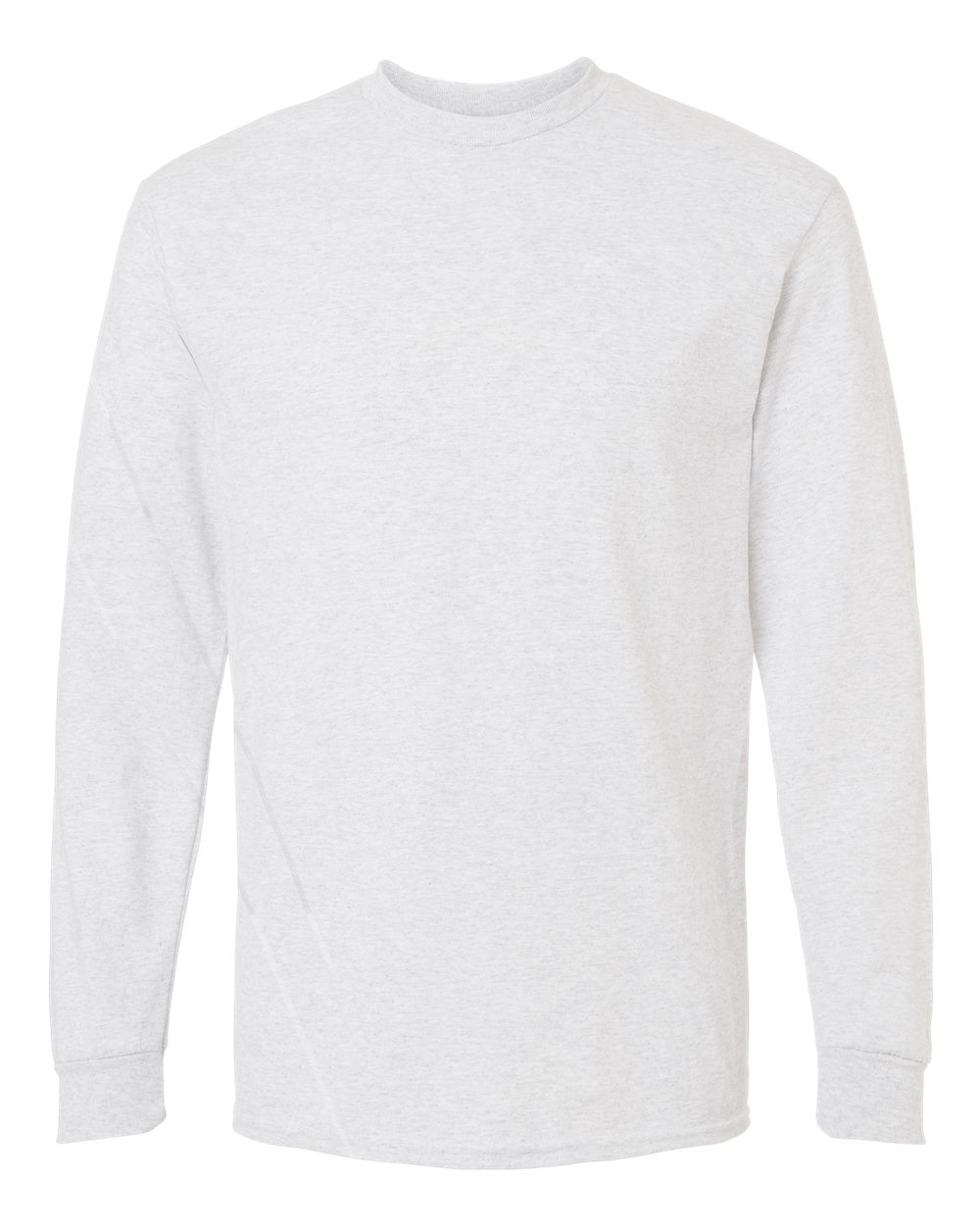 Front View of Ash DryBlend® 50/50 Long Sleeve T-Shirt - 8400