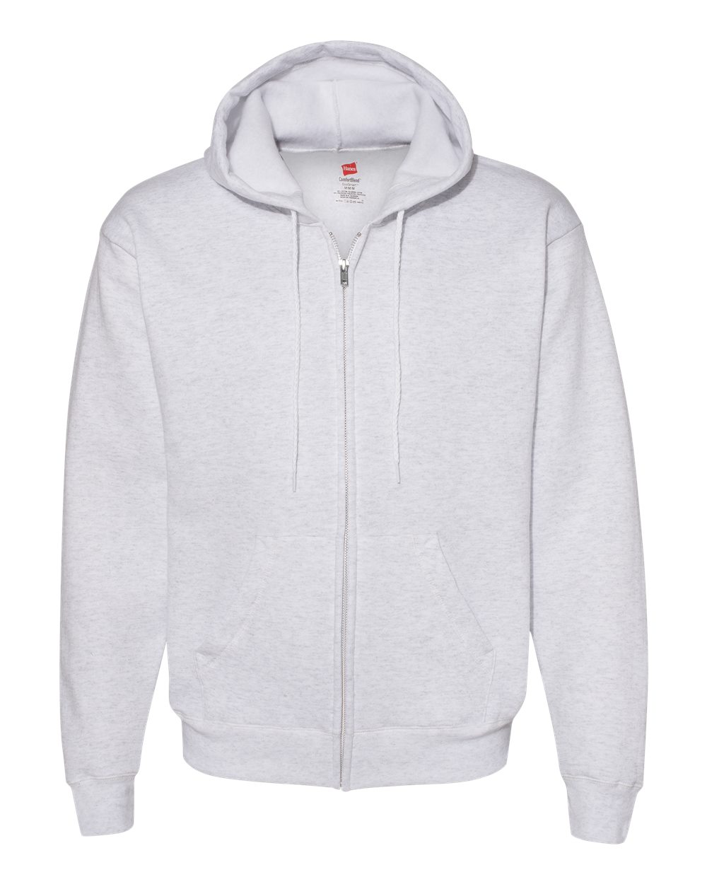 Front View of Ash Ecosmart® Full-Zip Hooded Sweatshirt - P180
