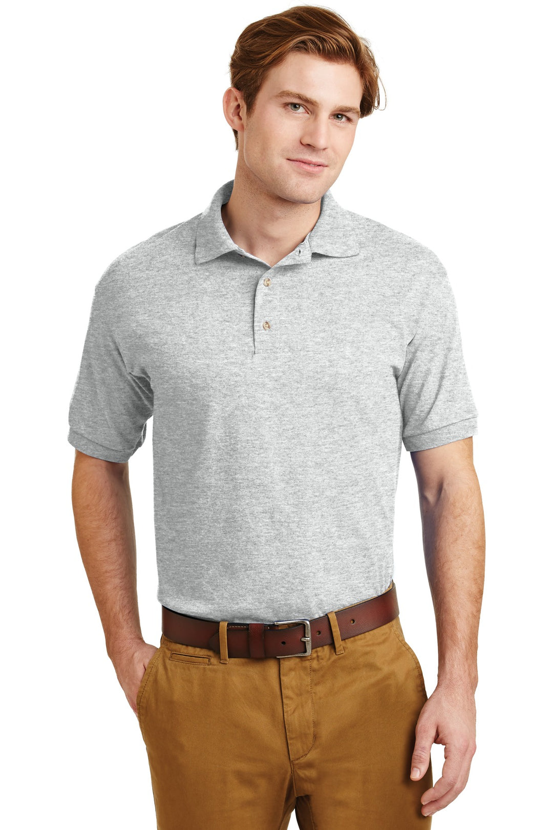 Front View of Ash Gildan - DryBlend 6-Ounce Jersey Knit Sport Shirt. 8800