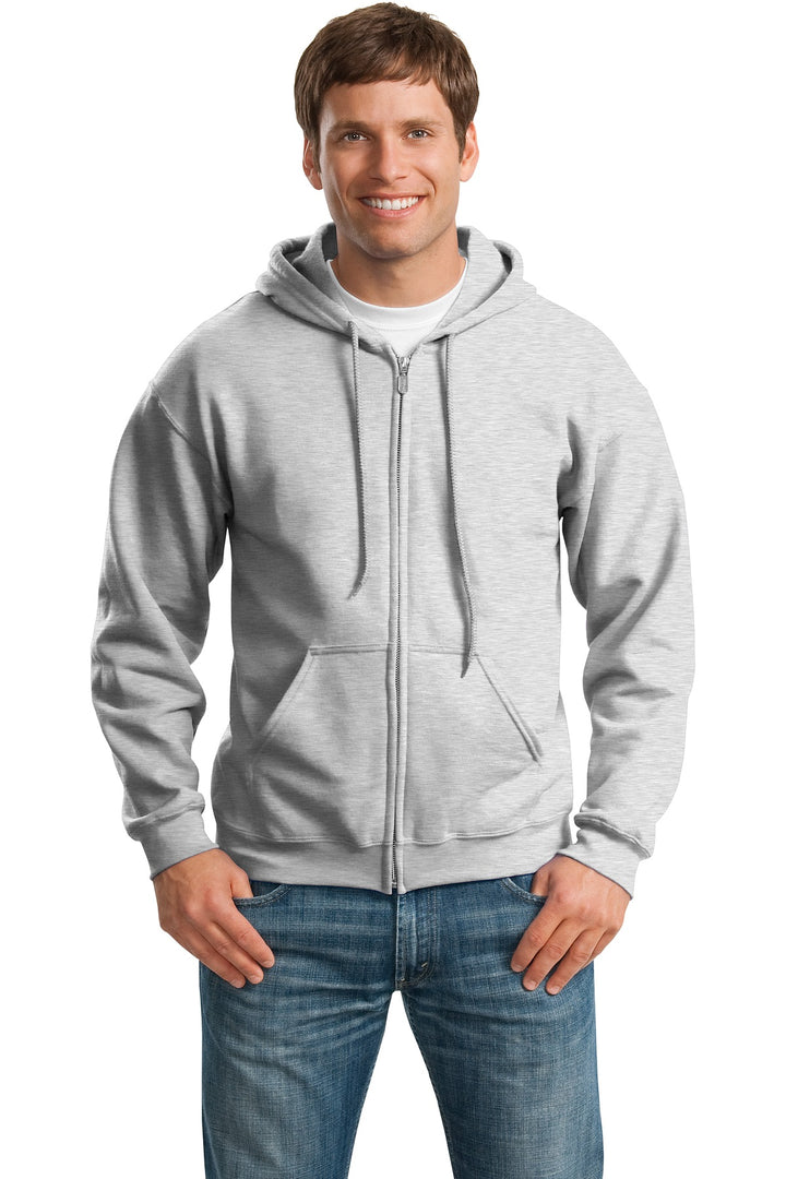 Front View of Ash Gildan - Heavy Blend Full-Zip Hooded Sweatshirt. 18600