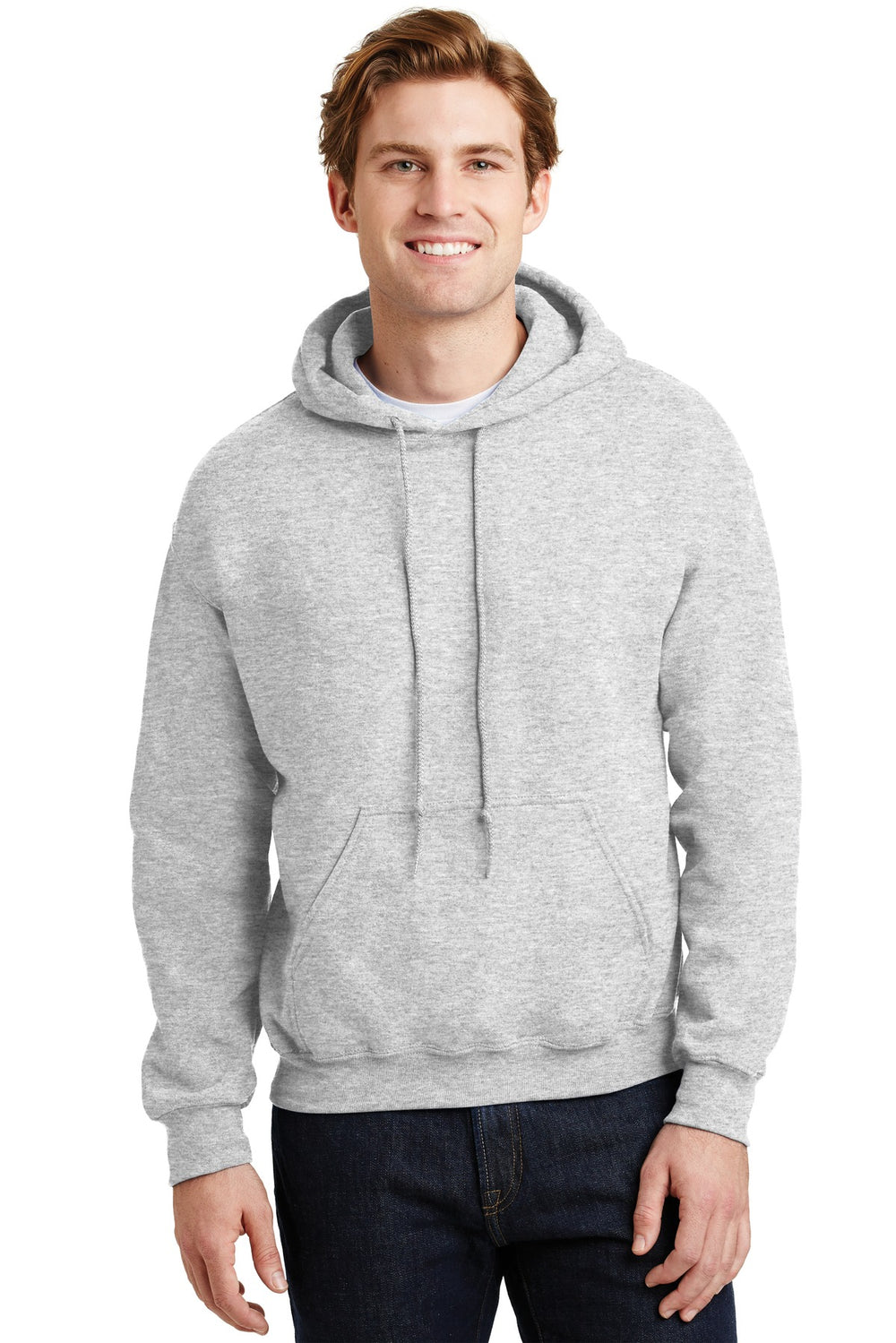Front View of Ash Gildan - Heavy Blend Hooded Sweatshirt. 18500