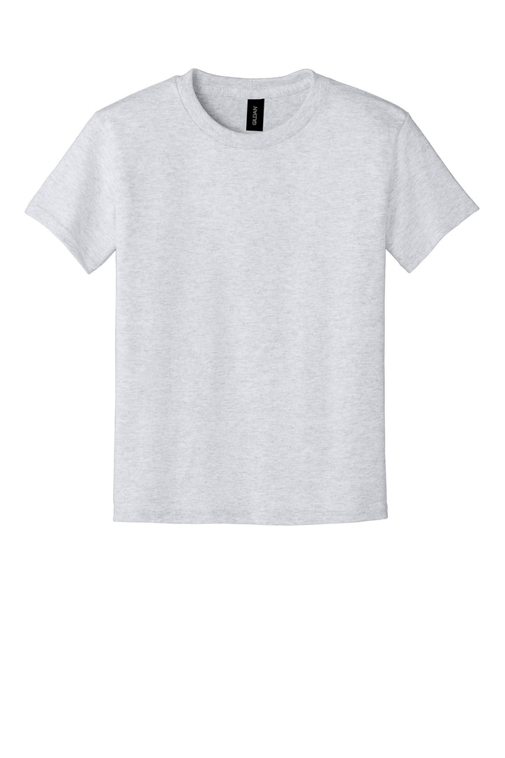 Front View of Ash Gildan Youth DryBlend 50 Cotton/50 Poly T-Shirt. 8000B