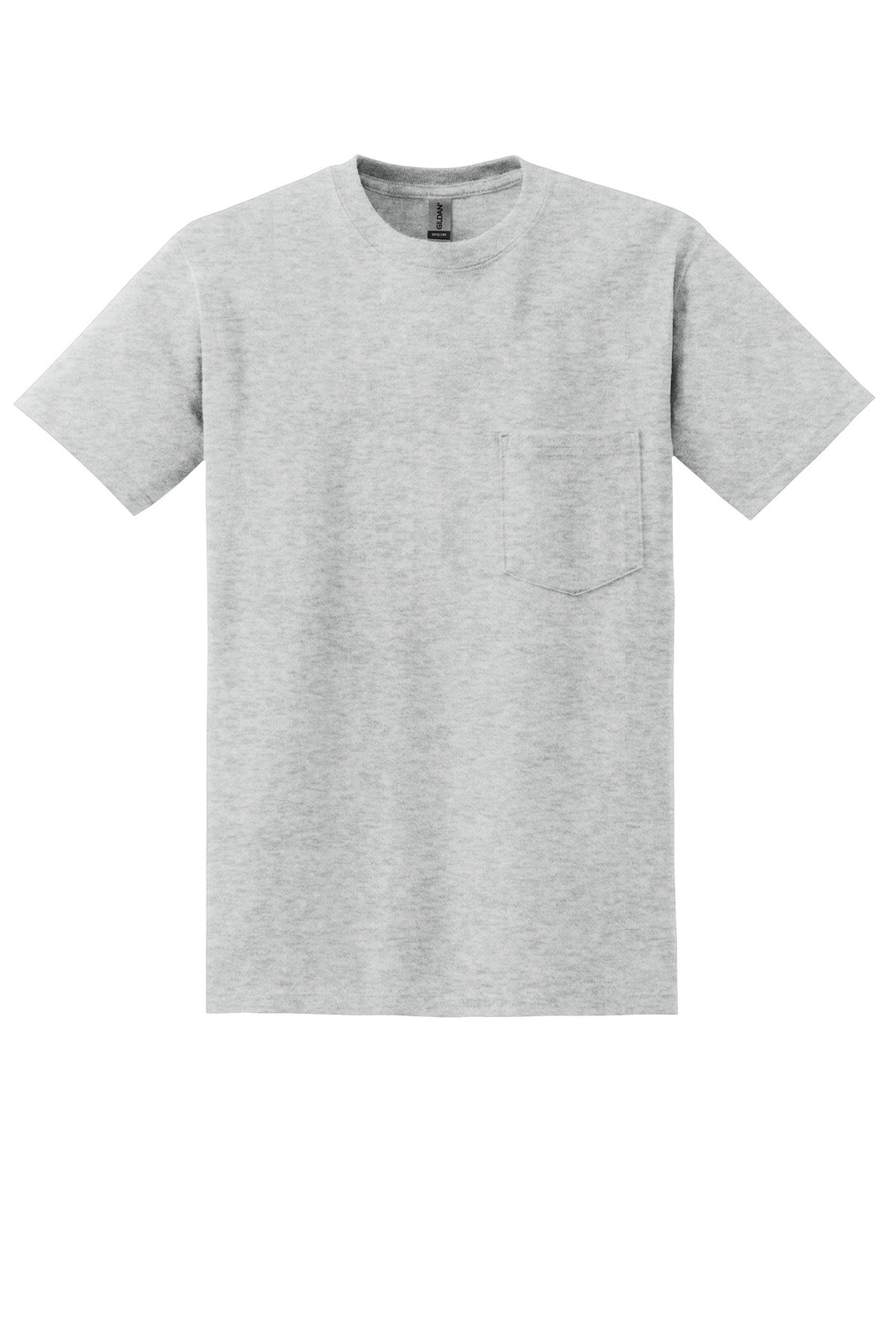 Front View of Ash Grey Gildan - DryBlend 50 Cotton/50 Poly Pocket T-Shirt. 8300