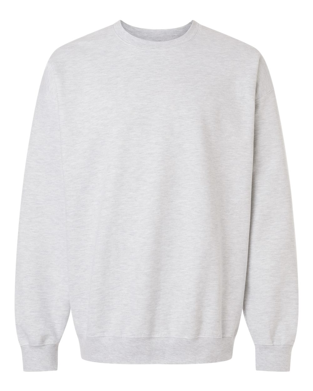 Front View of Ash Grey Softstyle® Midweight Crewneck Sweatshirt - SF000