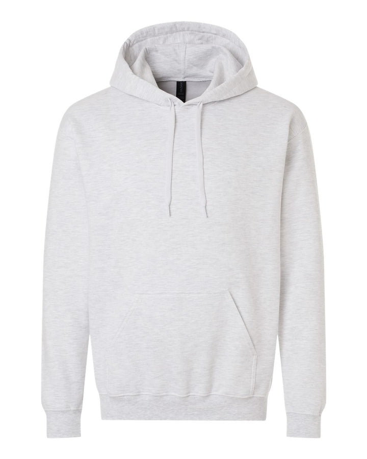 Front View of Ash Grey Softstyle® Midweight Hooded Sweatshirt - SF500