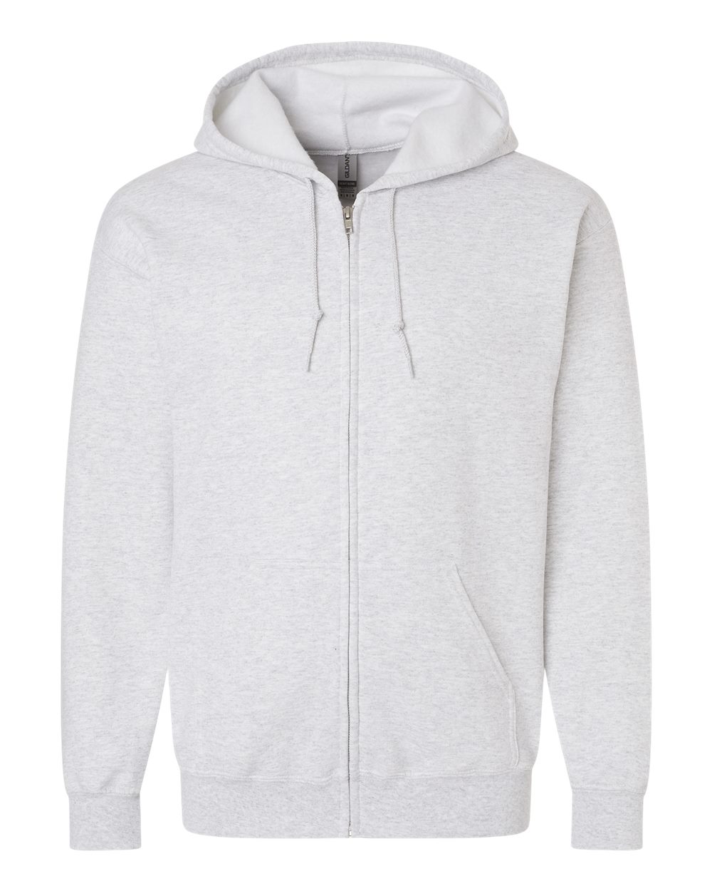 Front View of Ash Heavy Blend™ Full-Zip Hooded Sweatshirt - 18600