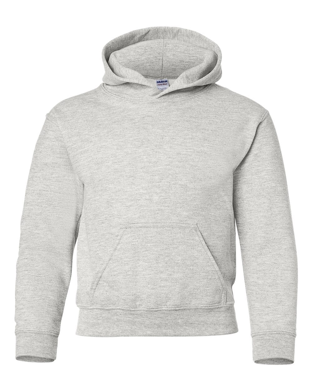 Front View of Ash Heavy Blend™ Youth Hooded Sweatshirt - 18500B