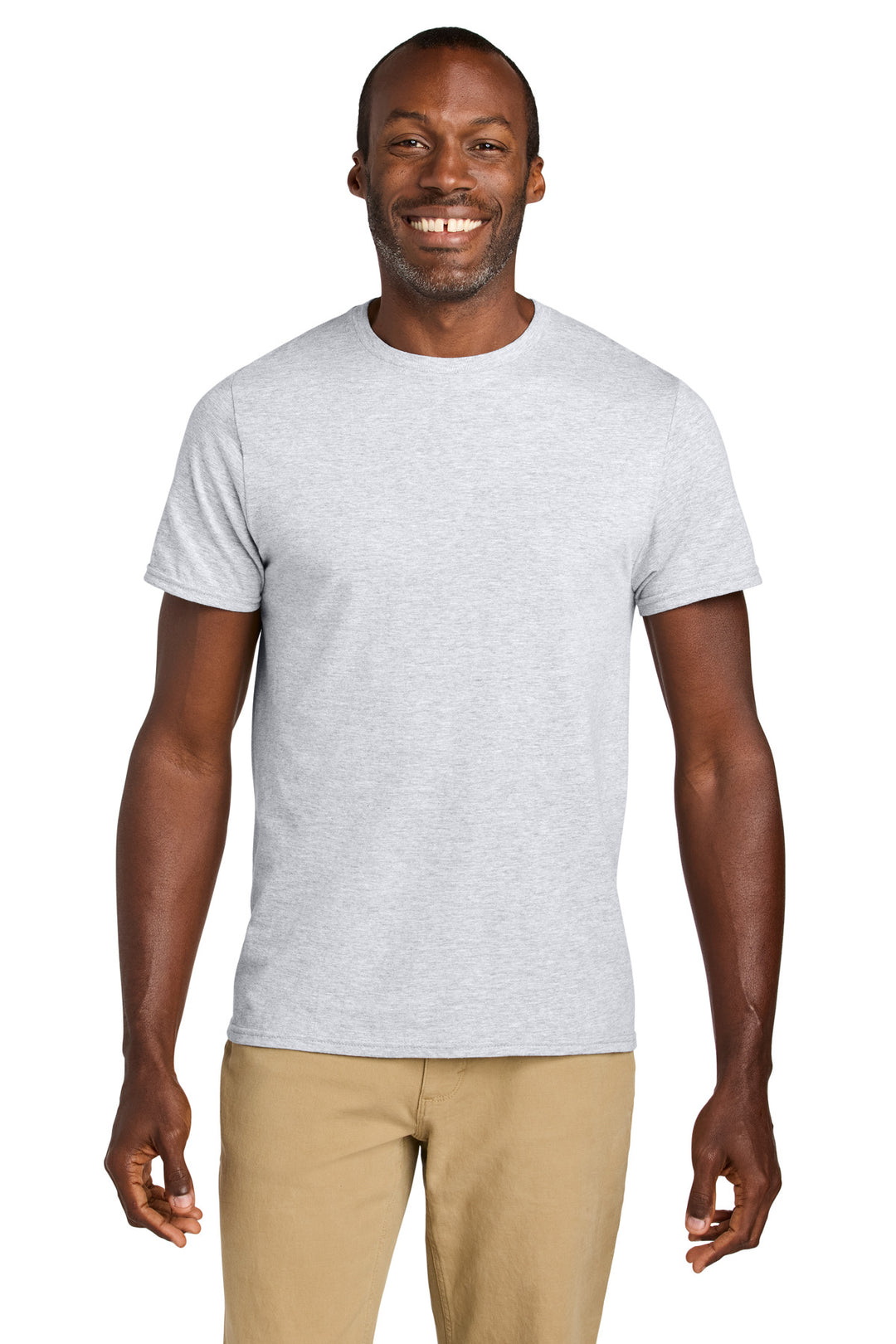 Front View of Ash Jerzees Classics Unisex Cotton T-Shirt 363M