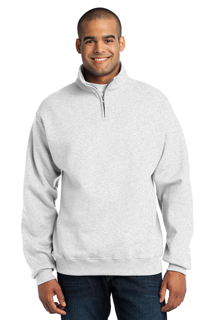 Front View of Ash Jerzees - NuBlend 1/4-Zip Cadet Collar Sweatshirt. 995M