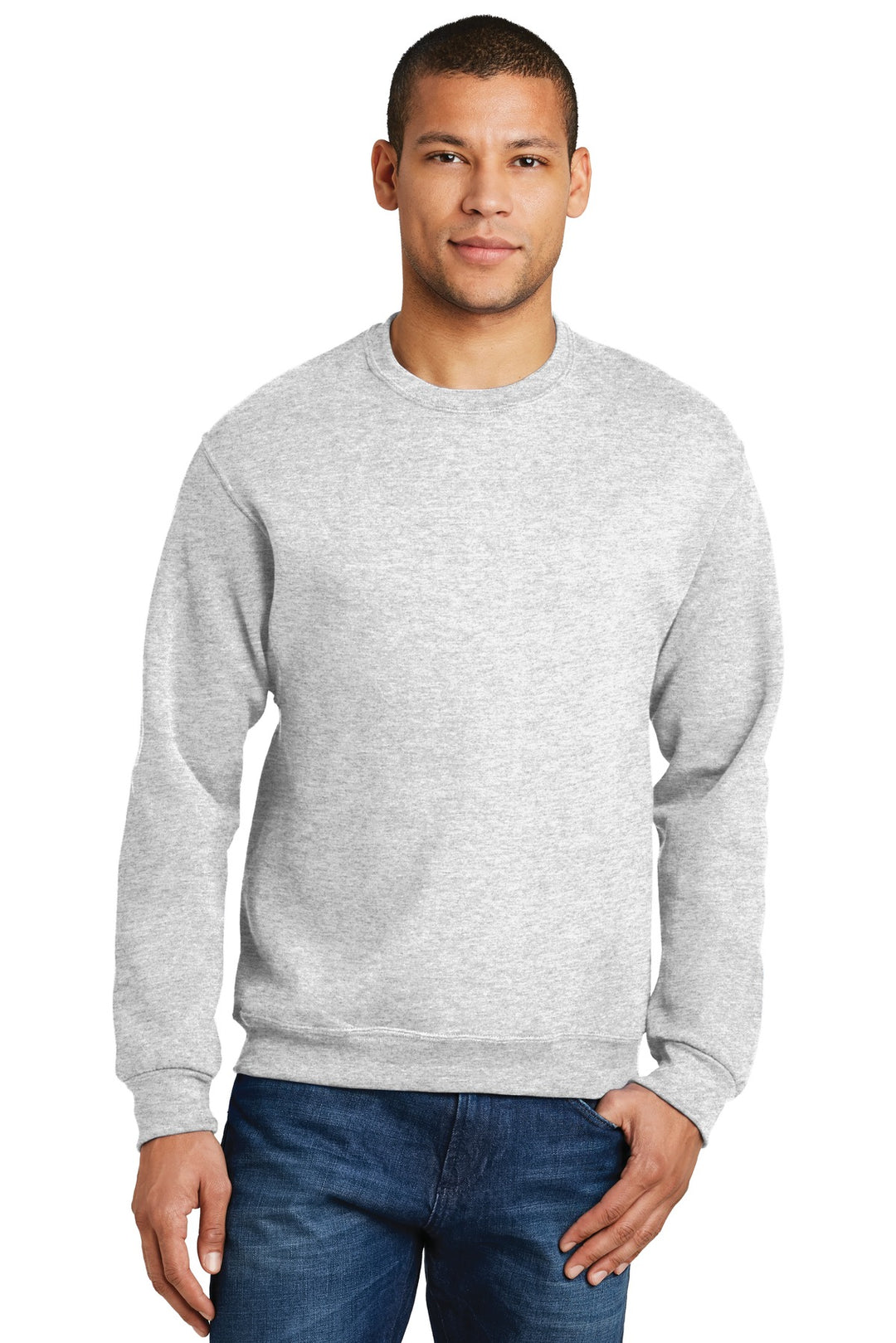 Front View of Ash Jerzees - NuBlend Crewneck Sweatshirt. 562M