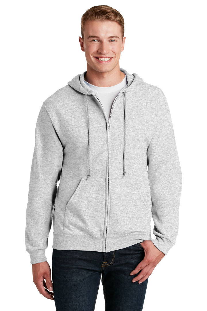 Front View of Ash Jerzees - NuBlend Full-Zip Hooded Sweatshirt. 993M