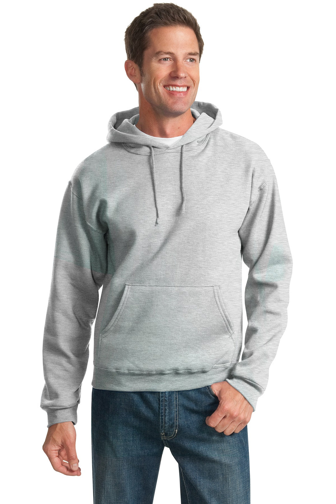 Front View of ASH Jerzees NuBlend Pullover Hooded Sweatshirt. 996M