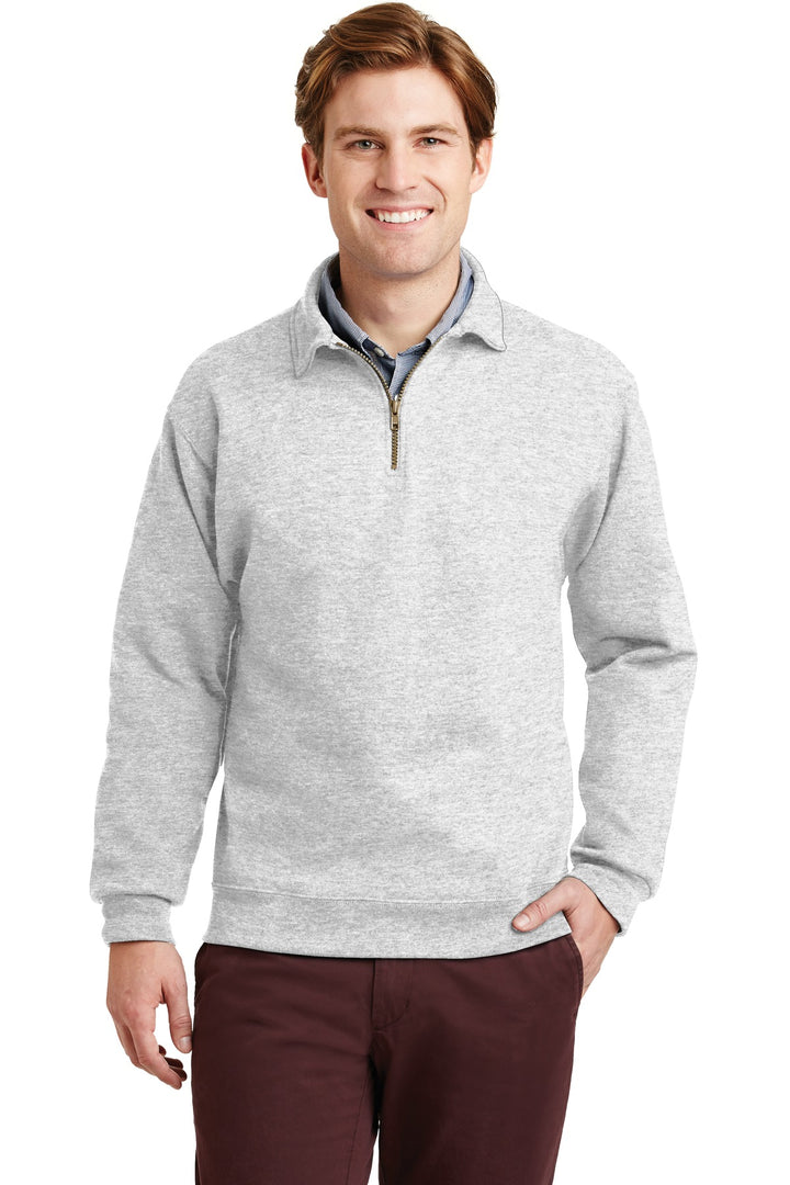 Front View of Ash Jerzees Super Sweats NuBlend - 1/4-Zip Sweatshirt with Cadet Collar. 4528M