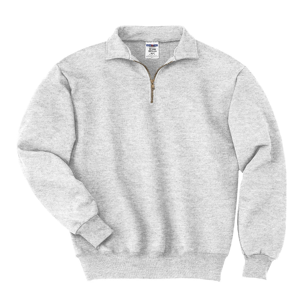 Front View of Ash Jerzees Super Sweats NuBlend - 1/4-Zip Sweatshirt with Cadet Collar. 4528M