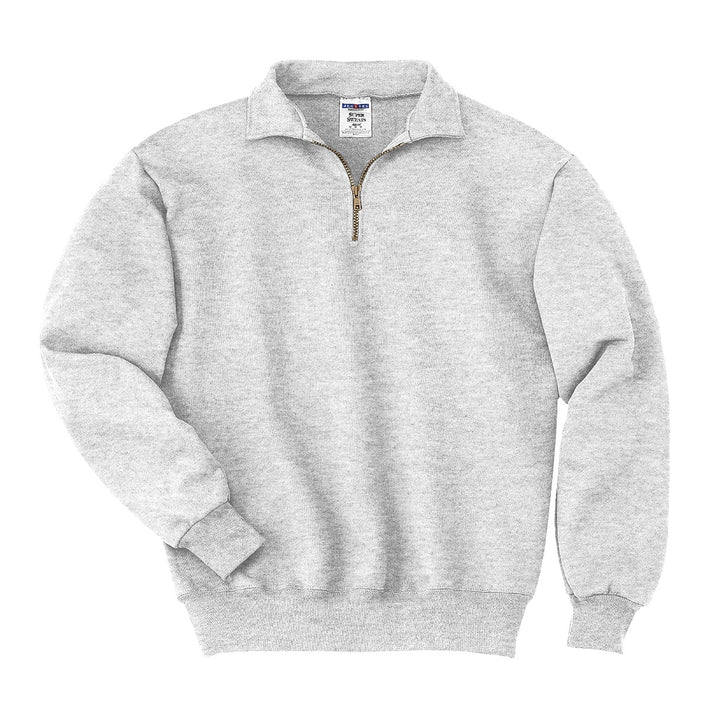 Front View of Ash Jerzees Super Sweats NuBlend - 1/4-Zip Sweatshirt with Cadet Collar. 4528M