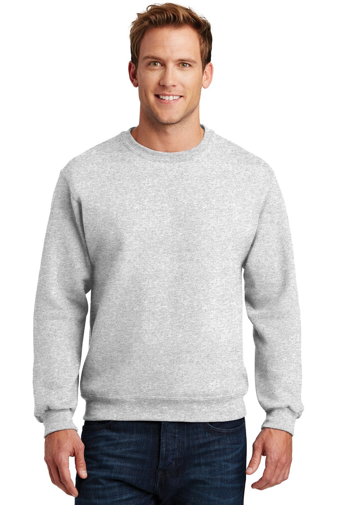 Front View of Ash Jerzees Super Sweats NuBlend - Crewneck Sweatshirt. 4662M