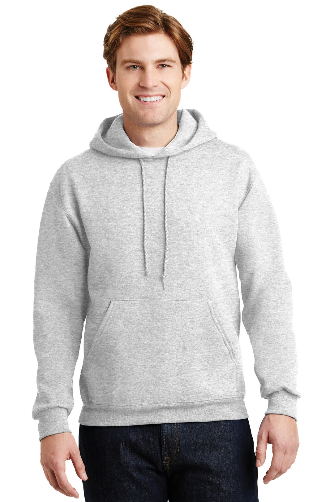 Front View of Ash Jerzees Super Sweats NuBlend - Pullover Hooded Sweatshirt. 4997M
