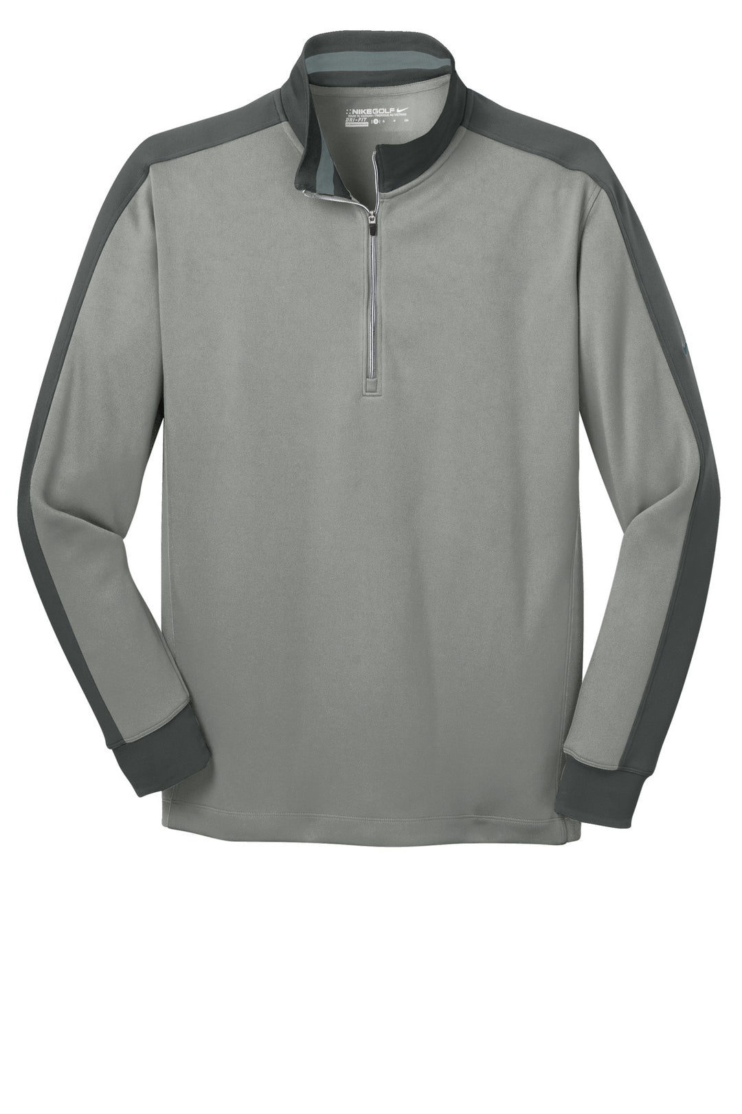 Front View of Ath Gy H/Dk Gy Nike Dri-FIT 1/2-Zip Cover-Up. 578673