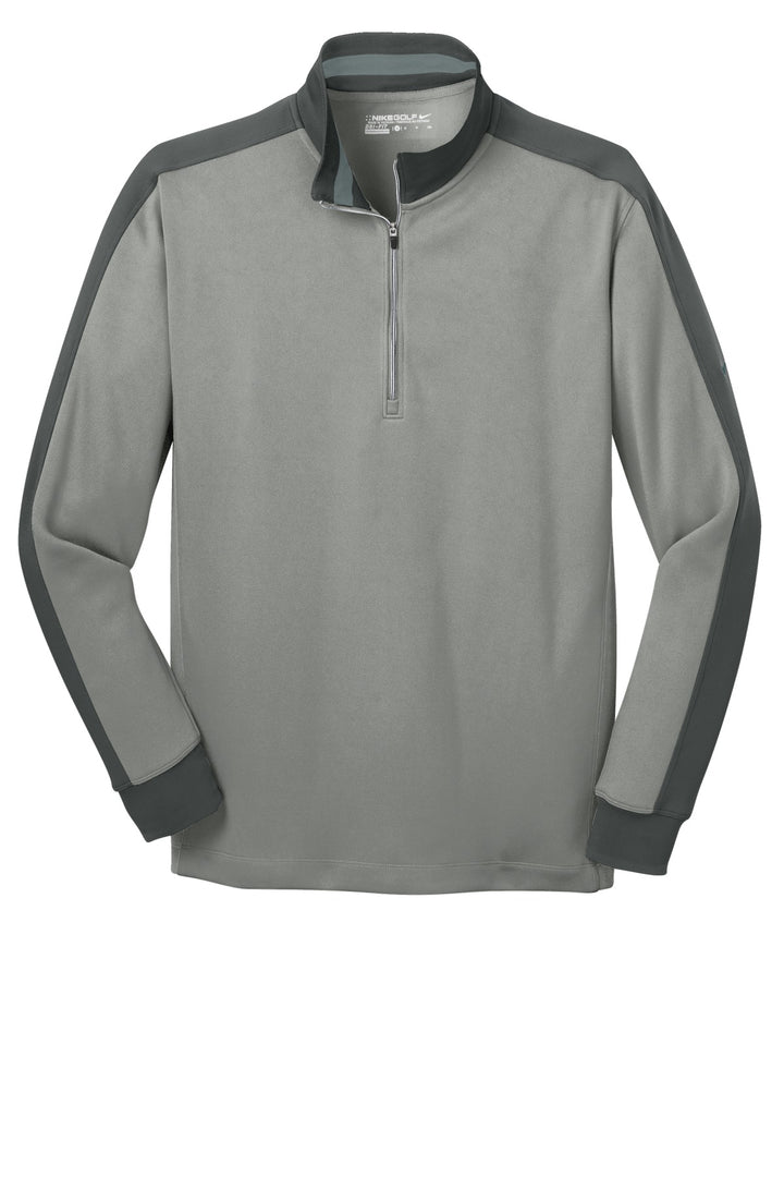 Front View of Ath Gy H/Dk Gy Nike Dri-FIT 1/2-Zip Cover-Up. 578673