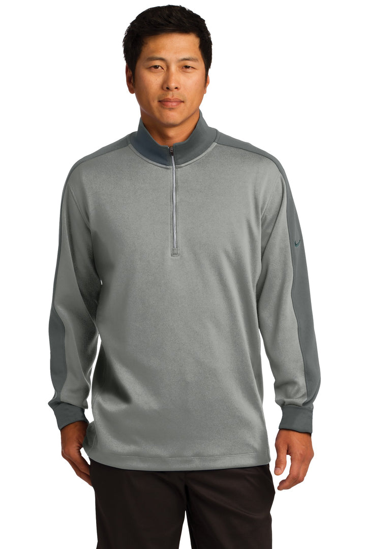Front View of Ath Gy H/Dk Gy Nike Dri-FIT 1/2-Zip Cover-Up. 578673