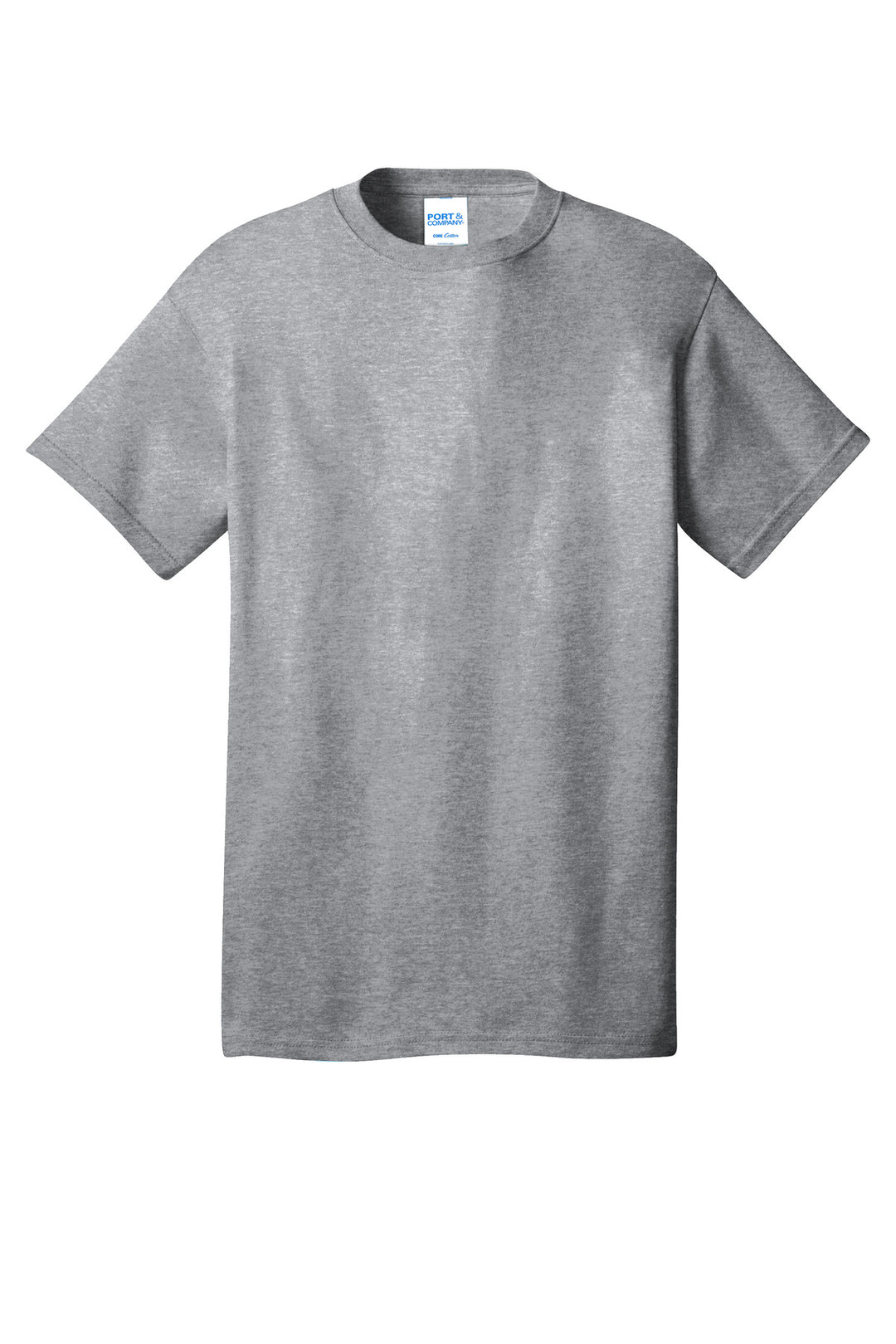 Front View of Ath Heather Port & Company - Core Cotton Tee. PC54