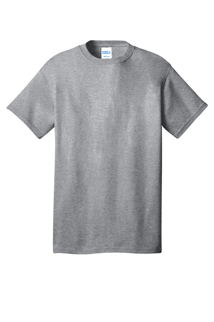 Front View of Ath Heather Port & Company - Core Cotton Tee. PC54