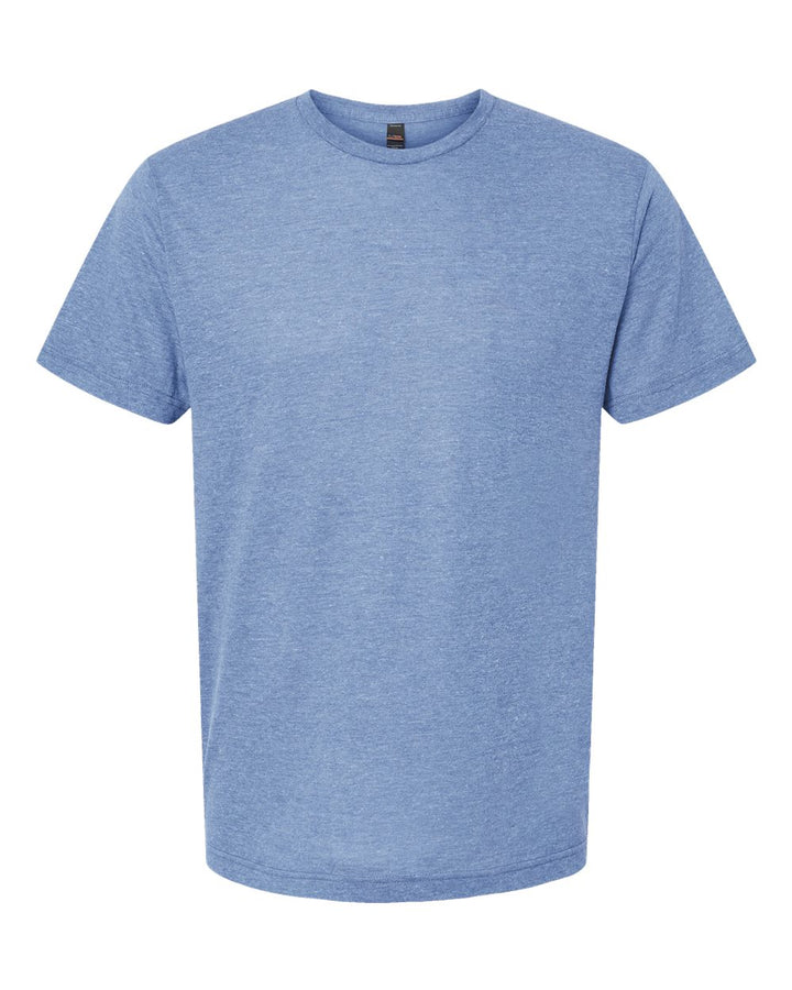 Front View of Athletic Blue Tri Blend Tri-Blend T-Shirt - 254