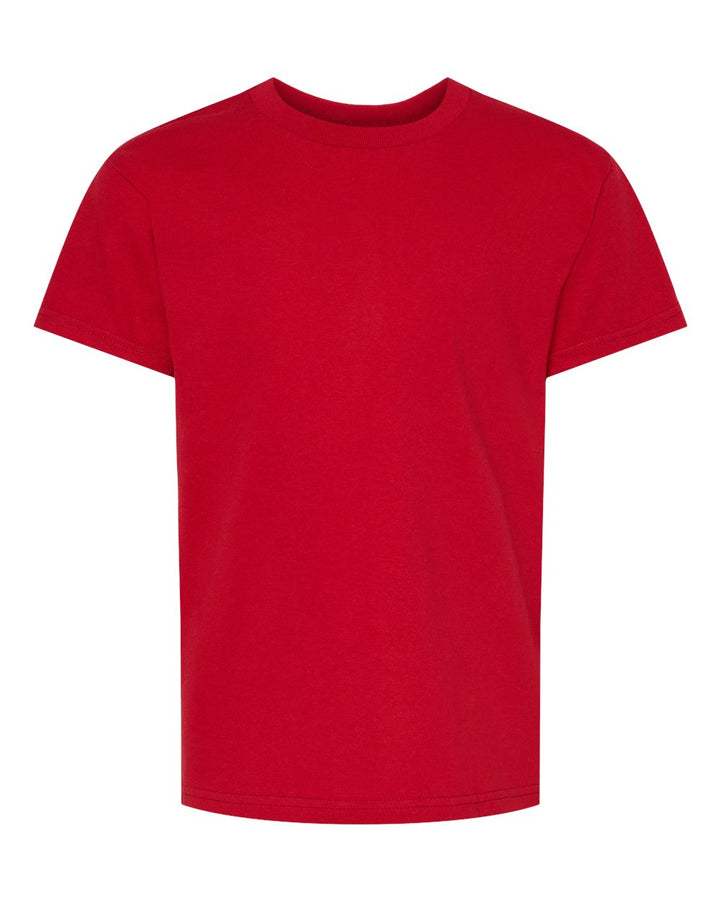 Front View of Athletic Crimson Essential-T Youth T-Shirt - 5480