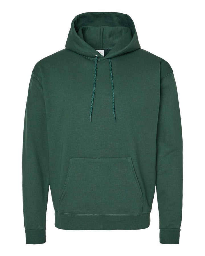 Front View of Athletic Dark Green Ecosmart® Hooded Sweatshirt - P170